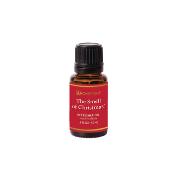 Smell of Christmas Refresher Oil fragrance bottle from Aromatique with red label, 0.5 fl oz