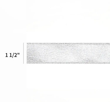 La Ribbons Wired Ribbon Silver Faux Leather 1/2" x 10Yd - Velvet Ribbons Ribbon