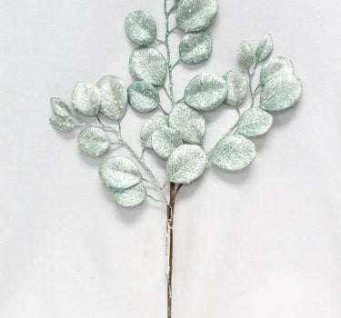 Glitter Apple Leaf Spray Light Blue 24''