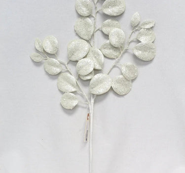 Glitter Apple Leaf Spray White 24''