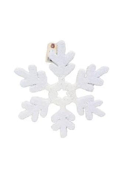 Supreme White Glitter/Sequin Snowflake 15" - Holiday Ornaments Merchandise