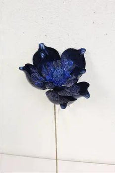 Supreme Magnolia Stem Royal Blue 23" - Artificial Flowering Plants Silk