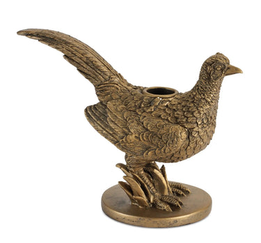 Resin Pheasant Taper Candle Holder (2 Sizes)