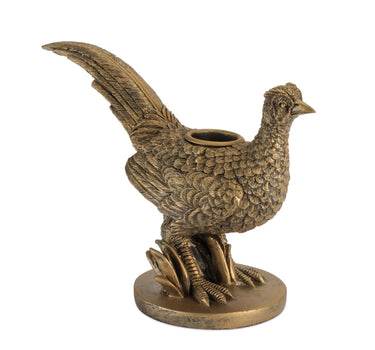 Resin Pheasant Taper Candle Holder (2 Sizes)