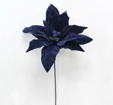 Poinsettia Stem Dark Blue 32.5"