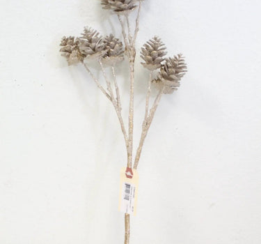 Pine/Cone Glitter Spray Gold-Champagne 20"