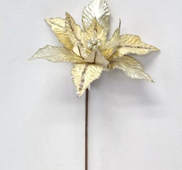 Poinsettia Spray Champagne 24"