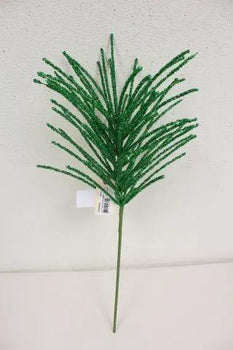 Supreme Glitter Pine Needle Berry Stem Green 24" - Artificial Non-Flowering Plants Silk