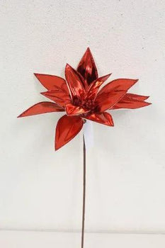 Supreme Poinsettia Stem Red 22" - Artificial Flowering Plants Silk
