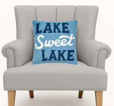 Peking Handicraft Lake Sweet Lake Hook Pillow 14" x 14" - Throw Pillows Merchandise
