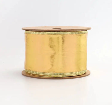 La Ribbons Lurex Wired Ribbon Gold 2 1/2" x 10Yd - Ribbons & Trim Ribbon