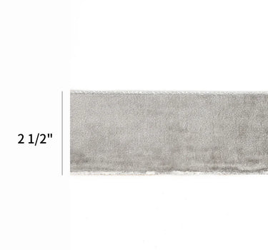 La Ribbons Velvet Wired Ribbon, Grey Silver/Silver 2 1/2" x 10Yd - Velvet Ribbons Ribbon