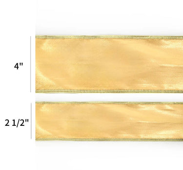 La Ribbons Lurex Wired Ribbon Gold 2 1/2" x 10Yd - Ribbons & Trim Ribbon