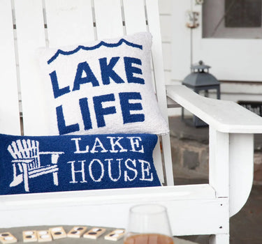 Peking Handicraft Lake Life Hook Pillow 14" x 14" - Uncategorized Merchandise