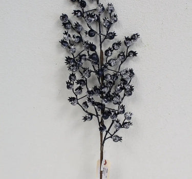 Snow Berry Spray Blue-Black 27"