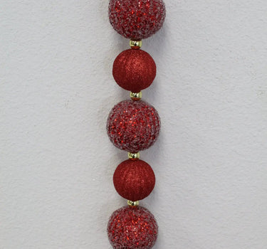 Glitter Snowball Garland 4' Red