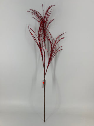 Glitter Pine Spray Red 30"