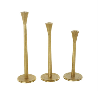 Gold Aluminum Taper Candle Holder (3 Sizes)