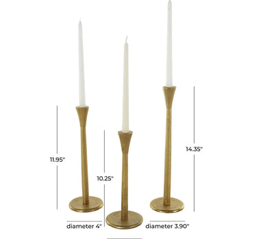 Gold Aluminum Taper Candle Holder (3 Sizes)