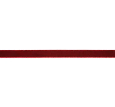 Bordeaux velvet ribbon, 3/8 in wide, 10 yd length, soft finish