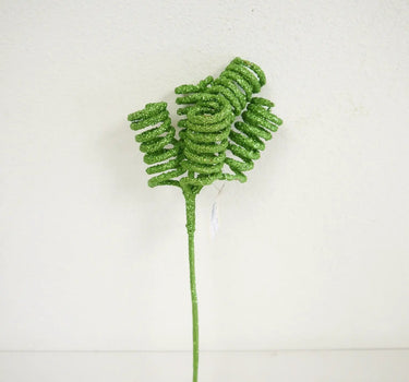 Glitter Curly Spray Green 24''