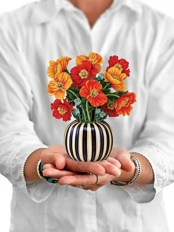 FreshCut Paper LLC Mini French Poppies Pop-Up Greeting Card - Greeting Cards Merchandise