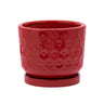 Napco Ceramic Red Prism Planter with Saucer 4" x 4.75" - Merchandise