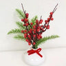 Supreme Berry and Pine w/ Pot 13" - Artificial Non-Flowering Plants Silk