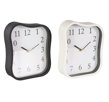 Deco Marché Metal Textured Table Clock With Gold Accents (2 Asst) 7" x 9" - Desk Clocks Merchandise