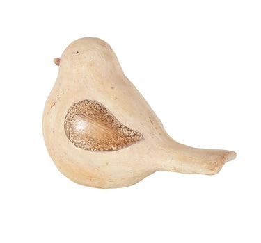 Deco Marché Cream Bird Garden Sculpture With Brown Accents 13" x 7" x 9" - Garden Sculptures Merchandise