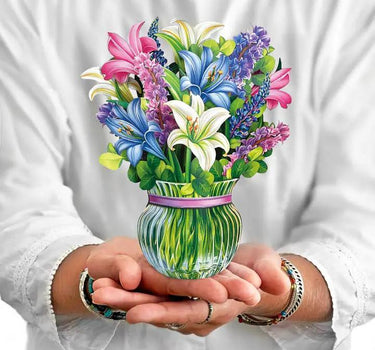 FreshCut Paper LLC Mini Lillies & Lupines Pop-Up Greeting Card - Greeting Cards Merchandise