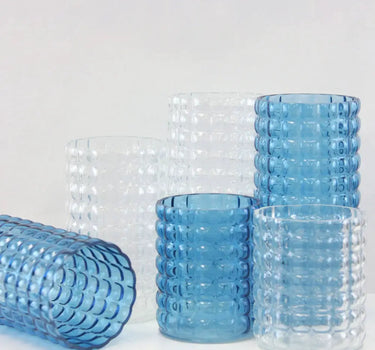 Clear Textured Bubble Glass Vase 7.5"H x 4.35"D