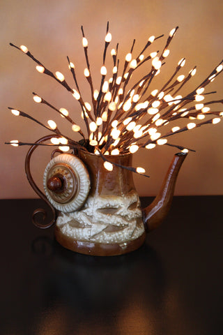 Natural Pussy Willow Spray LED 20"