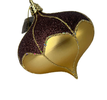 Direct Export Onion Ornament Plum-Gold 4" - Holiday Ornaments Merchandise