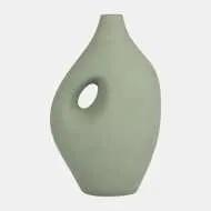 Sagebrook Nomadic Handle Vase Dark Sage 12" - Vases Merchandise