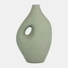 Sagebrook Nomadic Handle Vase Dark Sage 12" - Vases Merchandise