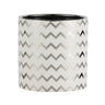 A&B Silver and White Zigzag Planter 5.5" x 5.5" - Planters Merchandise