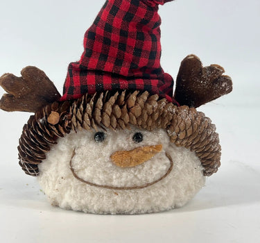 Max Silk Snowman w/ Reindeer Antlers 8" - Merchandise
