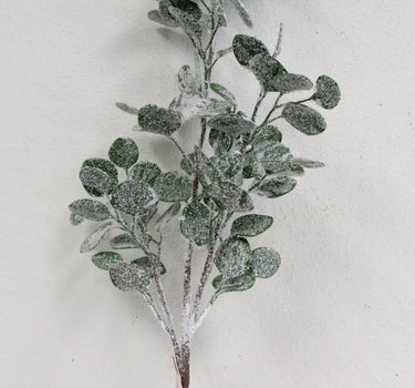 Eucalyptus Spray with Glitter and Snow 30.5"