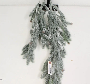 Snow Hanging Pine/Cone Bush 36"
