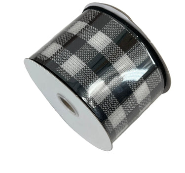 Jascotina Inc White/Black Buffalo Check Ribbon 2.5"X10 - Ribbon
