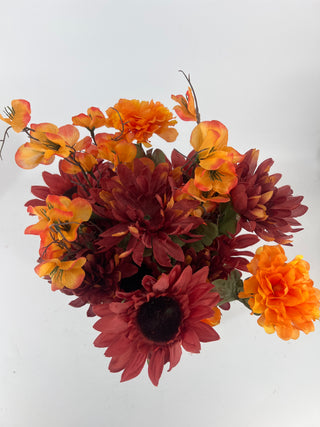 Sunflower/Mum Mixed Bush Gold/Rust 19"