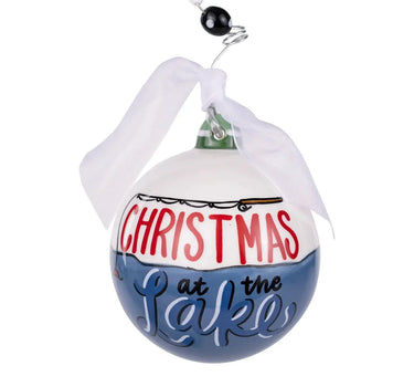 Lake Life with Santa Ornament by Glory Haus, 6-inch holiday ornament in red, white and blue