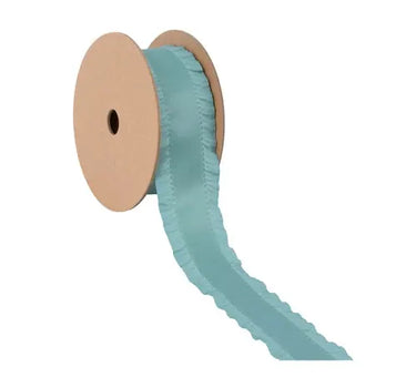 Ribbon Celadon Ruffle, 1.5 in x 10 yd, La Ribbons, Ribbons & Trim