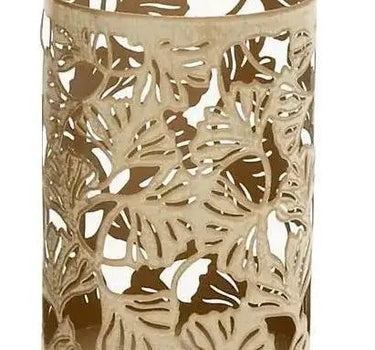 Gold Metal Tree Cutout Candle Lantern Small 6"
