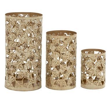 Gold Metal Tree Cutout Candle Lantern Medium 9"