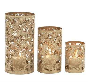 Gold Metal Tree Cutout Candle Lantern Large 12"