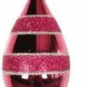 Direct Export Stripe Finial Ornament Pink/Red 7" - Holiday Ornaments Merchandise
