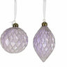 Direct Export Glass Glitter Ball or Drop Ornament (2 Asst) Lavender 4" - Holiday Ornaments Merchandise