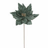 Direct Export Velvet Poinsettia Stem Dusty Green 22" - Artificial Flowering Plants Silk